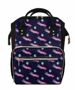 Zombie Eyeball Pattern Print Diaper Bag