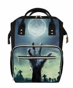 Zombie Hand Rising From Grave Print Diaper Bag